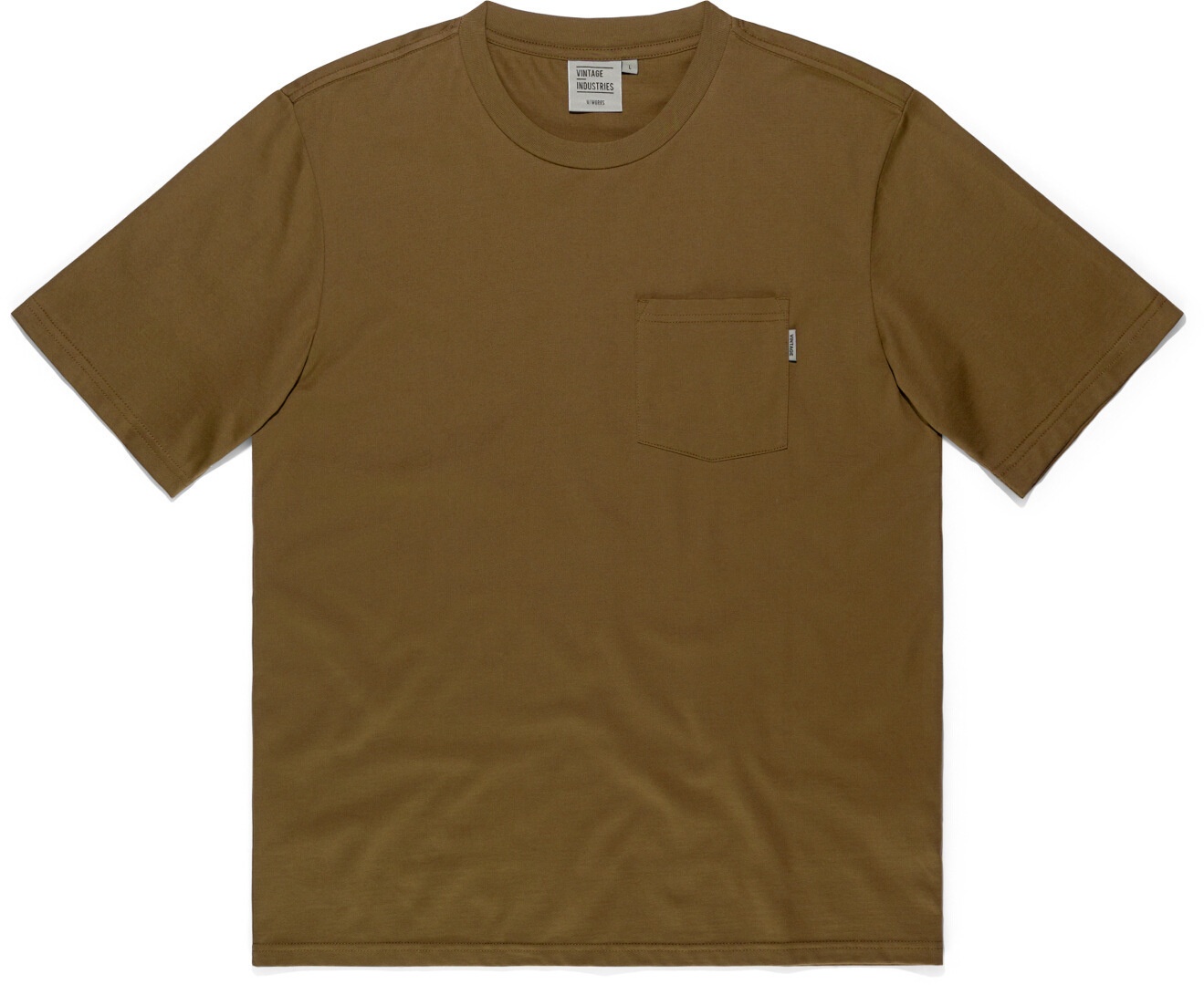 Vintage Industries Gray Pocket T-shirt, bruin, L