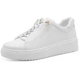 Marco Tozzi Sneaker flach mit Schnürsenkeln Elegant, Weiß 38