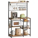 VASAGLE Haken Holzwerkstoff 90x167x42 cm Braun/Schwarz