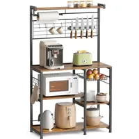 VASAGLE Haken Holzwerkstoff 90x167x42 cm Braun/Schwarz