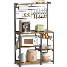 VASAGLE Haken Holzwerkstoff 90x167x42 cm Braun/Schwarz