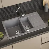 Bergström Seattle 2 Becken rechts Einbauspüle Grau/Granit Handbetätigung 800 x 500 mm