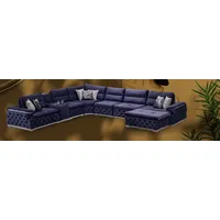 Ecksofa U-Form Chesterfield Sofa Couch Sofas Wohnzimmer Möbel italienischer Stil