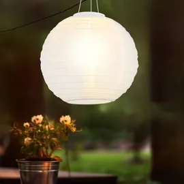 GLOBO Außenleuchte Edelstahl Kunststoff DxH 30x55 cm 2er Set weiß