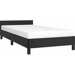 vidaXL Bettgestell mit Kopfteil ohne Matratze Schwarz 90x200 cm