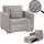 MCW Schlafsessel MCW-L90 Cord 200 x 100 x 70 cm Grau mit Schlaffunktion