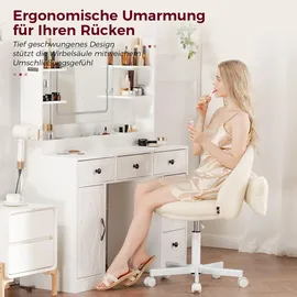 COMHOMA Drehstuhl Kunstleder Beige