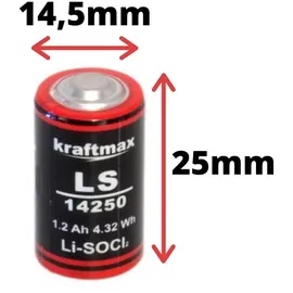 XCell 8x Kraftmax Lithium 3,6V Batterie LS14250 1/2 AA - Zelle ER14250 Li-SOCl2