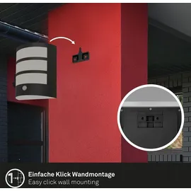 Briloner - Wandlampe Akku Außenleuchte Außenbeleuchtung Bewegungsmelder, Dämmerungssensor,