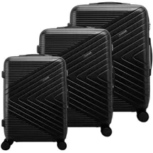 Avizar 3er Hartschalenkoffer Chevron mit TSA-Schloss, Koffer, Schwarz