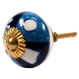 Guru-Shop Möbelknopf Keramik Möbelknopf, Möbelknauf Möbelgriff,.. blau 3.5 cm x 4 cm x 3.5 cm