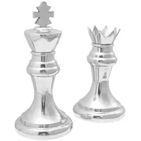 VidaXL Schachskulpturen 2 Stk. Silbern Aluminium