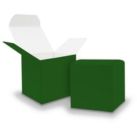 itenga Geschenkpapier 50x itenga Würfelbox aus Karton 5x5cm dunkelgrün Gastgeschenk