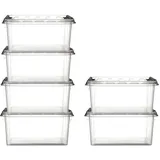 Orthex 6er Set Aufbewahrungsbox stapelbar Smart Store Classic 31 transparent