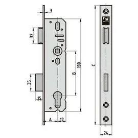 BASI Einsteck-Rohrrahmenschloss Silber