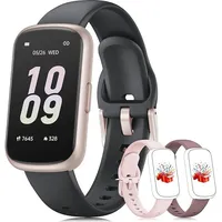 Smartwatch Damen Herren 3 Armbänder, 1,47'' Klein Fitness Tracker Aktivitätstracker Pulsuhr SpO2 Schlaftracker Schrittzähler Sportuhr für Andro...