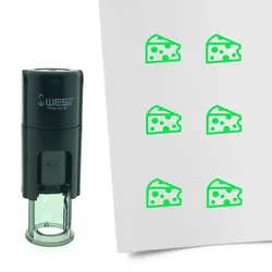 CombiCraft Selbstfärbender Stempel 'Käse' in der Farbe Grün, Ø10mm
