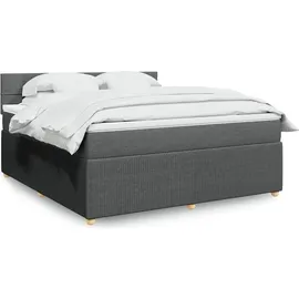 vidaXL Boxspringbett 180 x 200 cm Dunkelgrau