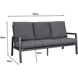 Gardissimo Ontario 195 x 79 x 96 cm Grau