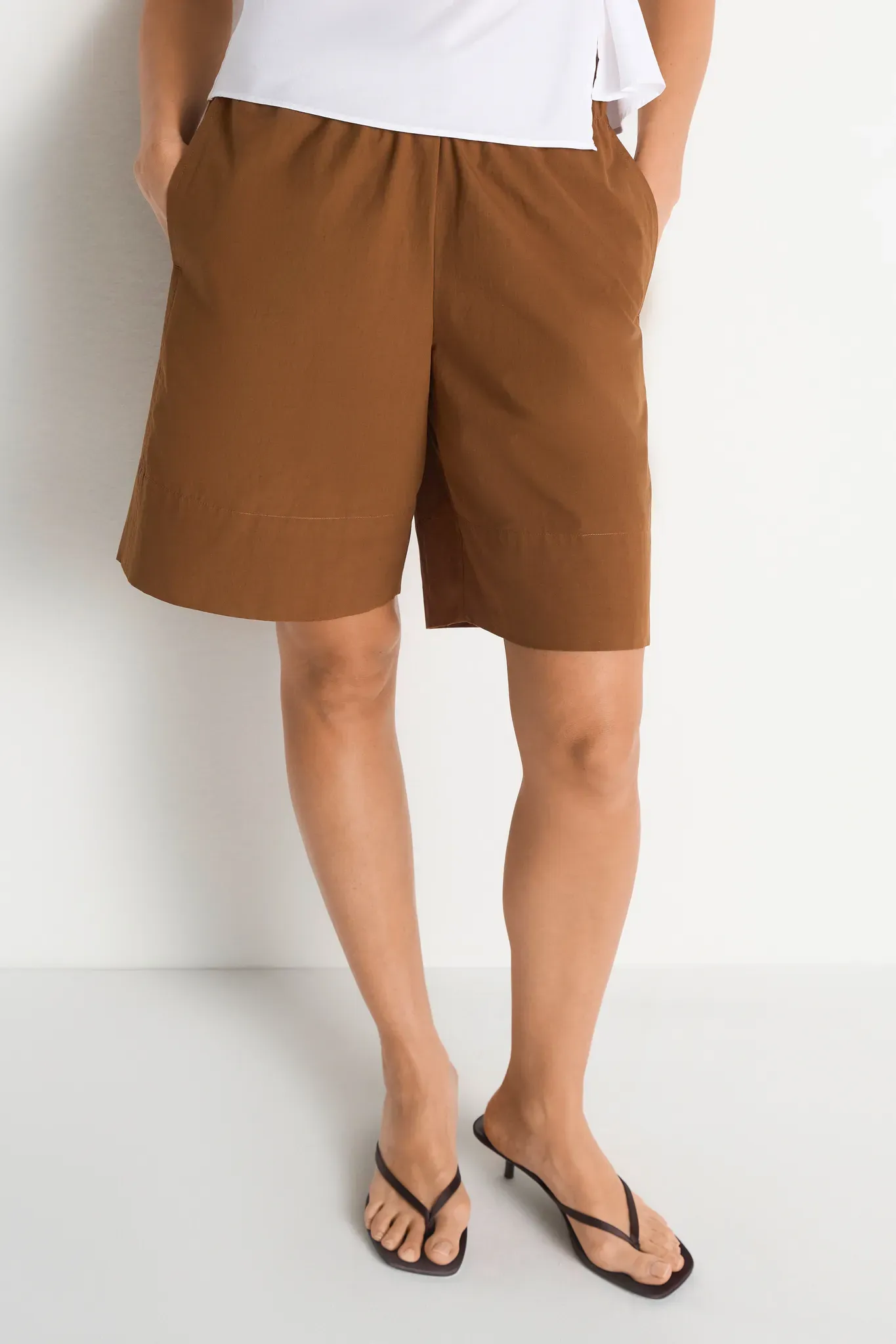 Schlupfhose RICHROYAL, Damen, Gr. 34, N-Gr, coconut bark, Web, Obermaterial: 100% Baumwolle, unifarben, regular fit kurz, Hosen Schlupfhose, Regular fit mit elastischem Bund