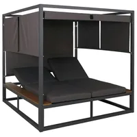 Mendler Aluminium Lounge-Gartenliege HWC-M63b, XL Sonnenliege Bali-Liege Daybed, 10cm-Polster