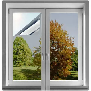 Fensterfolie Von Innen Durchsichtig Von Aussen Blickdicht, Spiegelfolie, Sichtschutzfolie Sonnenschutzfolie, Reflektierende Fensterfolie, Glastönungsaufkleber, Selbstklebend,WxH-30x200cm(12*79in)