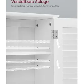 VASAGLE Badezimmerschrank 20 x 60 x 70 cm Weiß