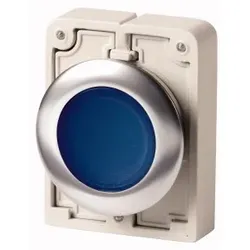 Eaton 182940 Leuchtdrucktaste, RMQ-Titan, flach, tastend, blau, unbeschriftet, Frontring Metall M30C-FDL-B