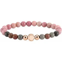 Armband LIEBESKIND BERLIN "Schmuck Geschenk Armkette Zugarmband, Edelsteine", rosa (rosé, roségoldfarben, grau, grau), Armbänder, Damen, Edelstahl-Polyurethan, Edelstahl, Polyurethan, mit Edelsteinen