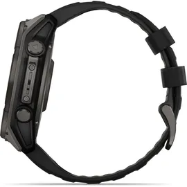 Garmin fenix 8 Solar 51 mm Graphit/Titan Carbongrau Silikon-Armband 26 mm