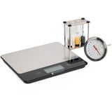 MasterClass Digitaler Küchenwaage für Trocken und Flüssigprodukte,5 kg / 5 L Kapazität, Silber/Schwarz + MasterClass Fleischthermometer, 150°F bis 190°F Bereich + MasterClass Sanduhr Triple Sand Timer