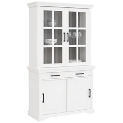 Vitrine HOME AFFAIRE "Anabel", weiß (weiß, wenge), B:110cm H:190cm T:45cm, Massivholz, Schränke, aus massiver Kiefer, Breite 110 cm