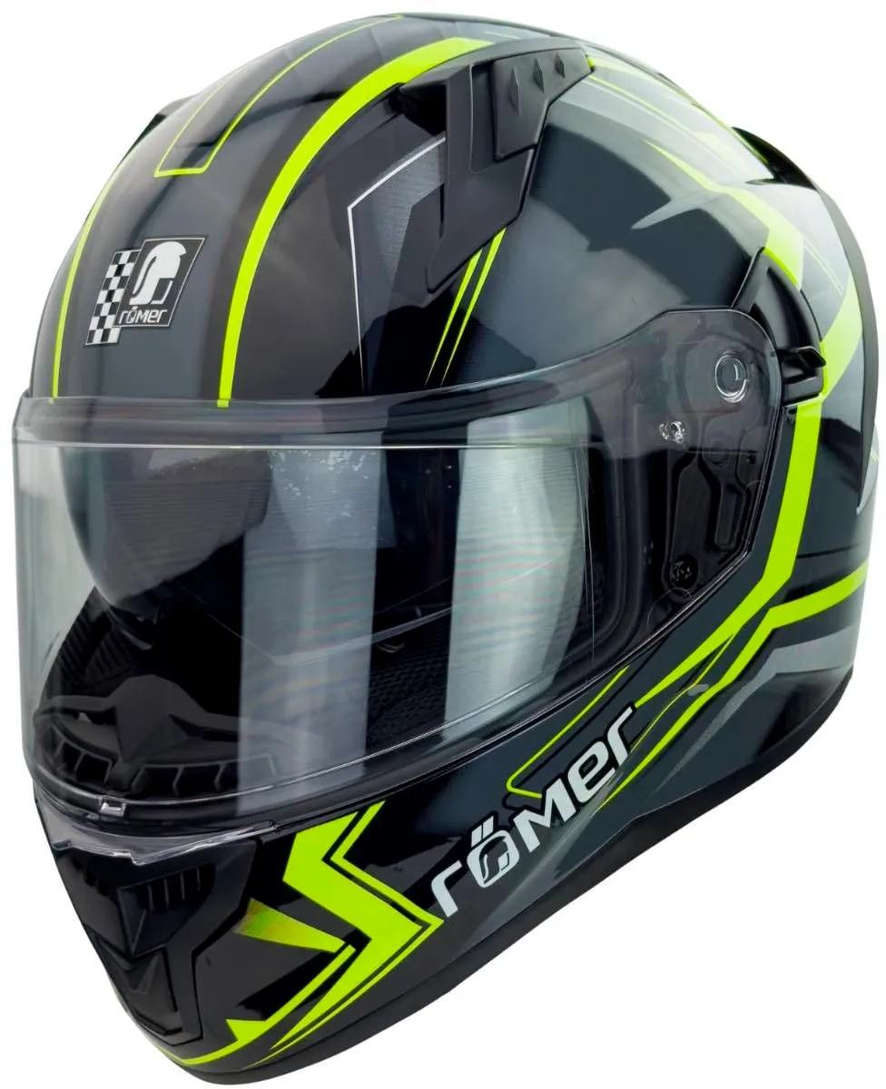 RÖMER HELME Motorradhelm »Integralhelm Eifel«, mit integriertem Sonnenvisier RÖMER HELME schwarz/neongelb M   Kopfumfang: 57 cm - 58 cm