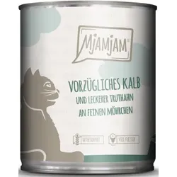 Katzen - Nassfutter MJAMJAM Cat Adult Kalb & Truthahn, 800 g