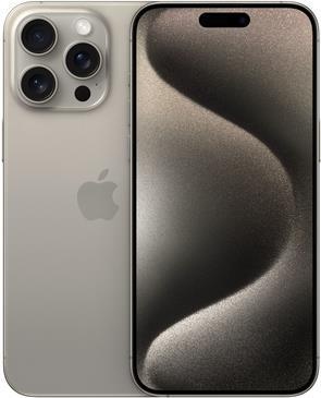 Apple iPhone 15 Pro Max - 5G Smartphone - Dual-SIM / Interner Speicher 256GB - OLED-Display - 6,7" - 2796 x 1290 pixels (120 Hz) - Triple-Kamera 48 MP, 12 MP, 12 MP - front camera 12 MP - Natural Titanium (MU793ZD/A)
