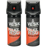 2X Pfefferspray 50 ml VESK Stream - zielgenauer und windstabiler Direktstrahl mit Flip-Top-Deckel