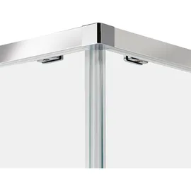 Beliani TELA Duschkabine mit Schiebetür 90 x 185 cm Silber/Sicherheitsglas