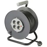 Sygonix SY-5655926 Kabeltrommel 25 m Schwarz Schutzkontakt-Stecker