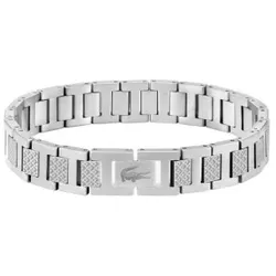 Lacoste für Herren. 2040117 Metropole versilbertes Gliederarmband (OSFA), Lässig, Armbänder, Rostfreier Stahl