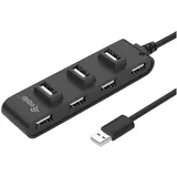 Equip 128957 7 Port USB 2.0 Hub, USB 2.0, USB 2.0, 480 Mbit/s, Schwarz
