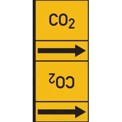Rohrleitungskennzeichen CO2 - 33000x105 mm Folie selbstklebend