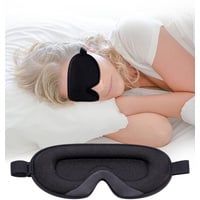 Schlafmaske für Seitenschläfer, 3D Schlafmaske für Herren, Frauen,Weiche und Atmungsaktive Augenmaske Schlafmasken,100% Lichtblockierende Schlafbrille mit Verstellbarem Riemen für Reisen