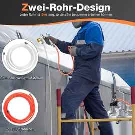 Costway Farbsprühsystem, 15 L Farbtank, Druckfarbtopf mit Sprühpistole & anpassbarem Sprühbereich, Farbfluss & Luftvolumen, Farbsprühgerät mit...