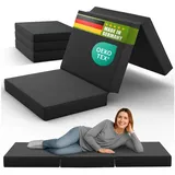 Klappmatratze Luxus Faltmatratze, klappbare Gästematratze, faltbare Matratze, shogazi ®, 12 cm hoch, (1-tlg), MADE IN GERMANY, Direkt vom Hersteller, OEKO-TEX®, Testsieger 1,1 grau 100 cm x 190 cm x 12 cm