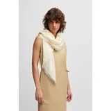 Boss Schal Ledonia 120*120, mit Jaquardmuster weiß