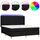 vidaXL Boxspringbett mit Matratze & LED Schwarz 180x200 cm Stoff