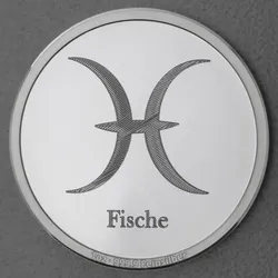 Silbermedaille 1oz Sternzeichen Fische Gravurmedaille