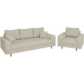 s-style möbel SITZGARNITUR 3+1 Alma Beige Cord