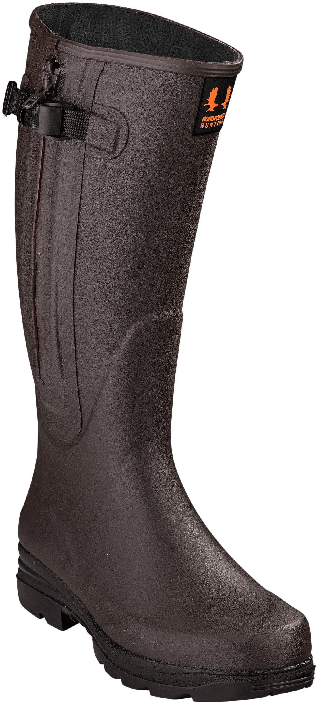 Nordforest Hunting Jagd-Gummistiefel Hubertus Light Zip, brown, 45