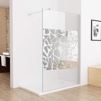 MIQU Duschabtrennung 100 x 195 cm Walk in Dusche Duschwand Duschtrennwand 8mm ESG NANO Glas mit schutzfolie CF10